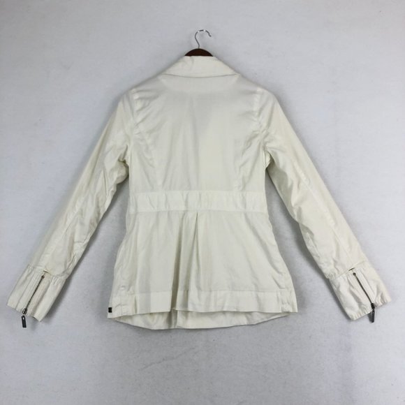 Roxy Women's Size Medium White Asymmetrical Zip Notch Lapel Long Sleeve Jacket - Picture 10 of 10